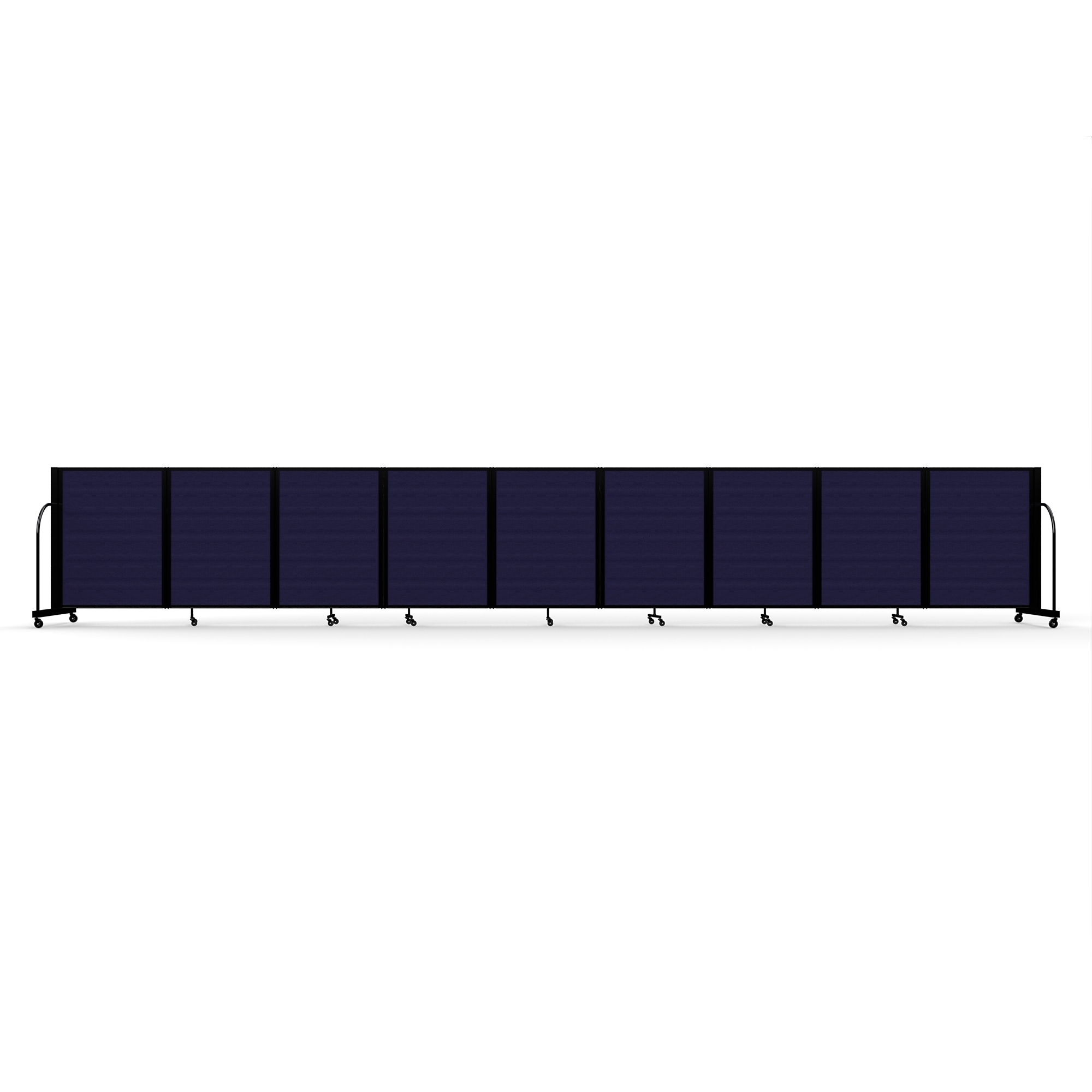 Screenflex Full Motion Divider, 4' x 25'1", Black Frame, Navy
